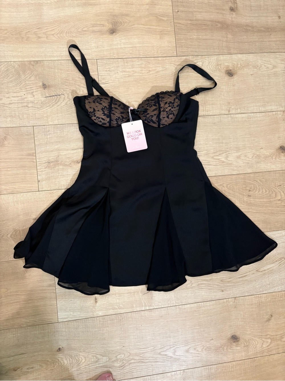 Hello Molly Black Lace Bustier Chemise
